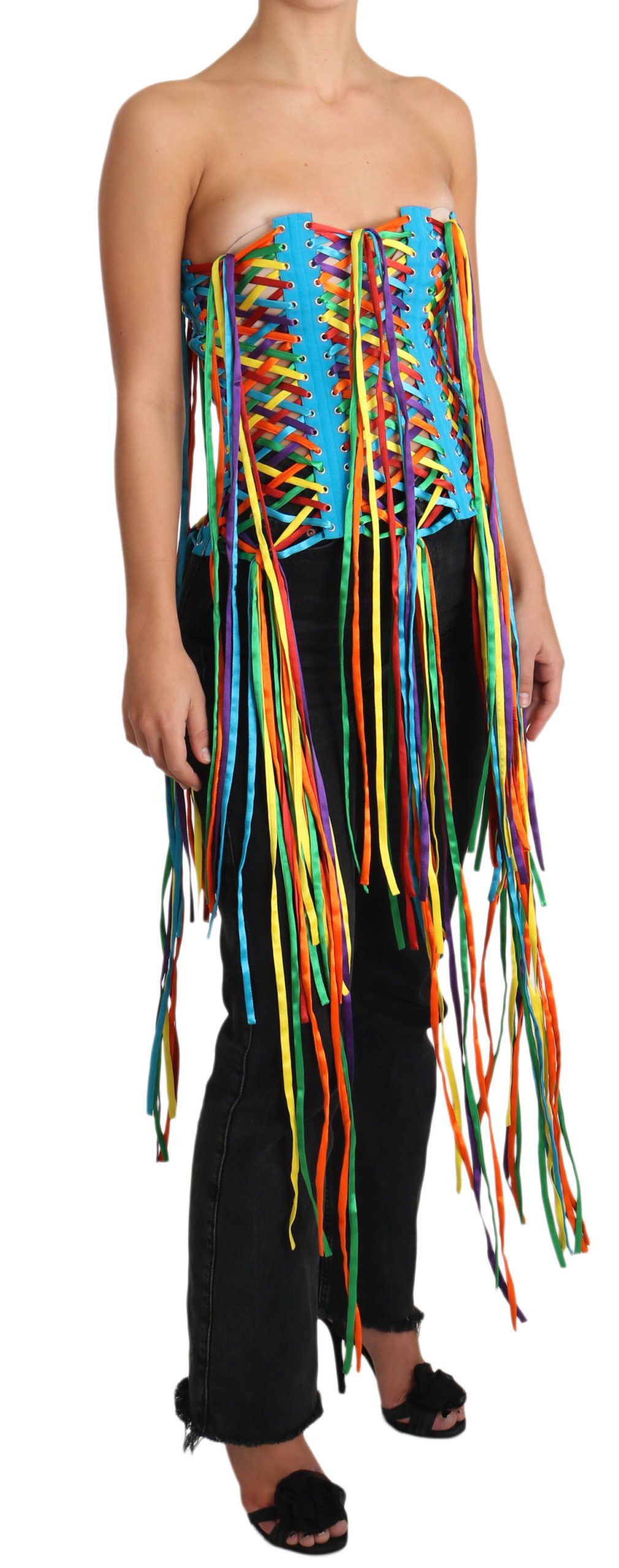 - Multicolor Strapless Bustier Corset Top