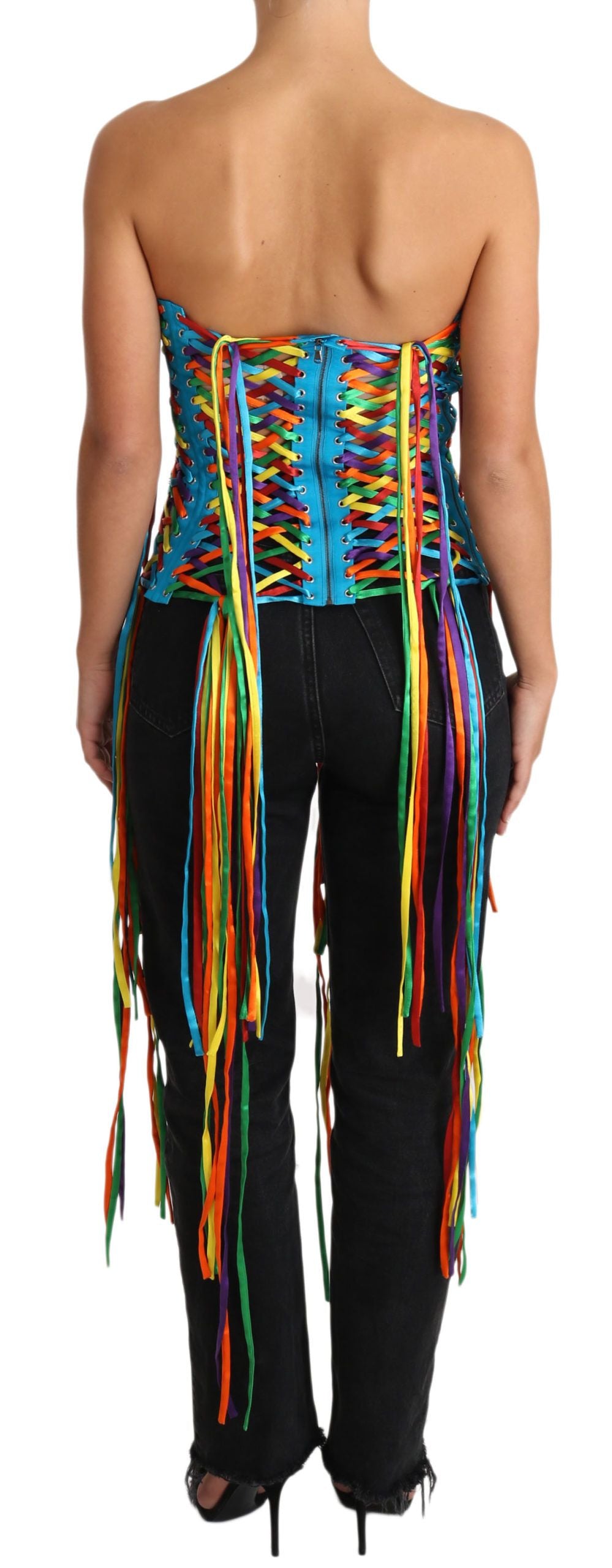 - Multicolor Strapless Bustier Corset Top