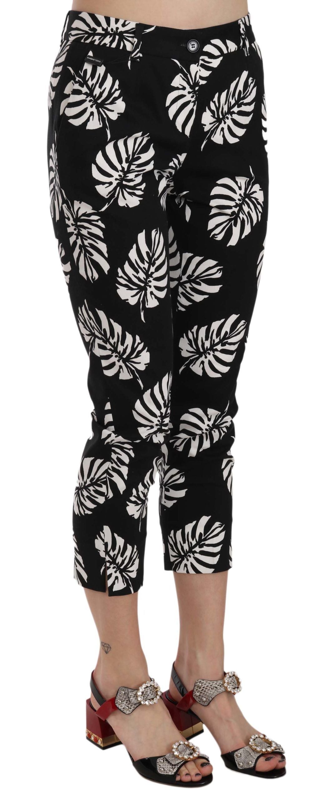 - Elegant Skinny Capri With Palm Print