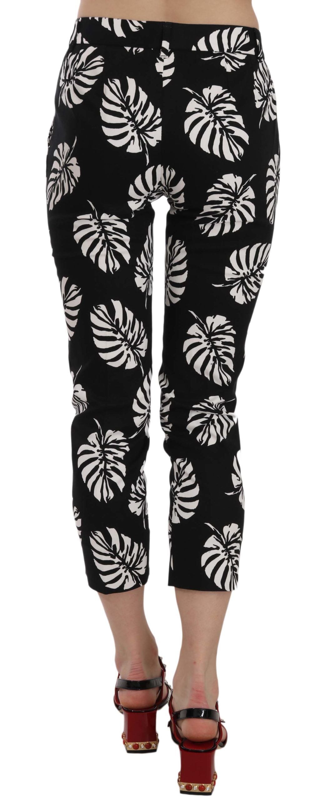- Elegant Skinny Capri With Palm Print