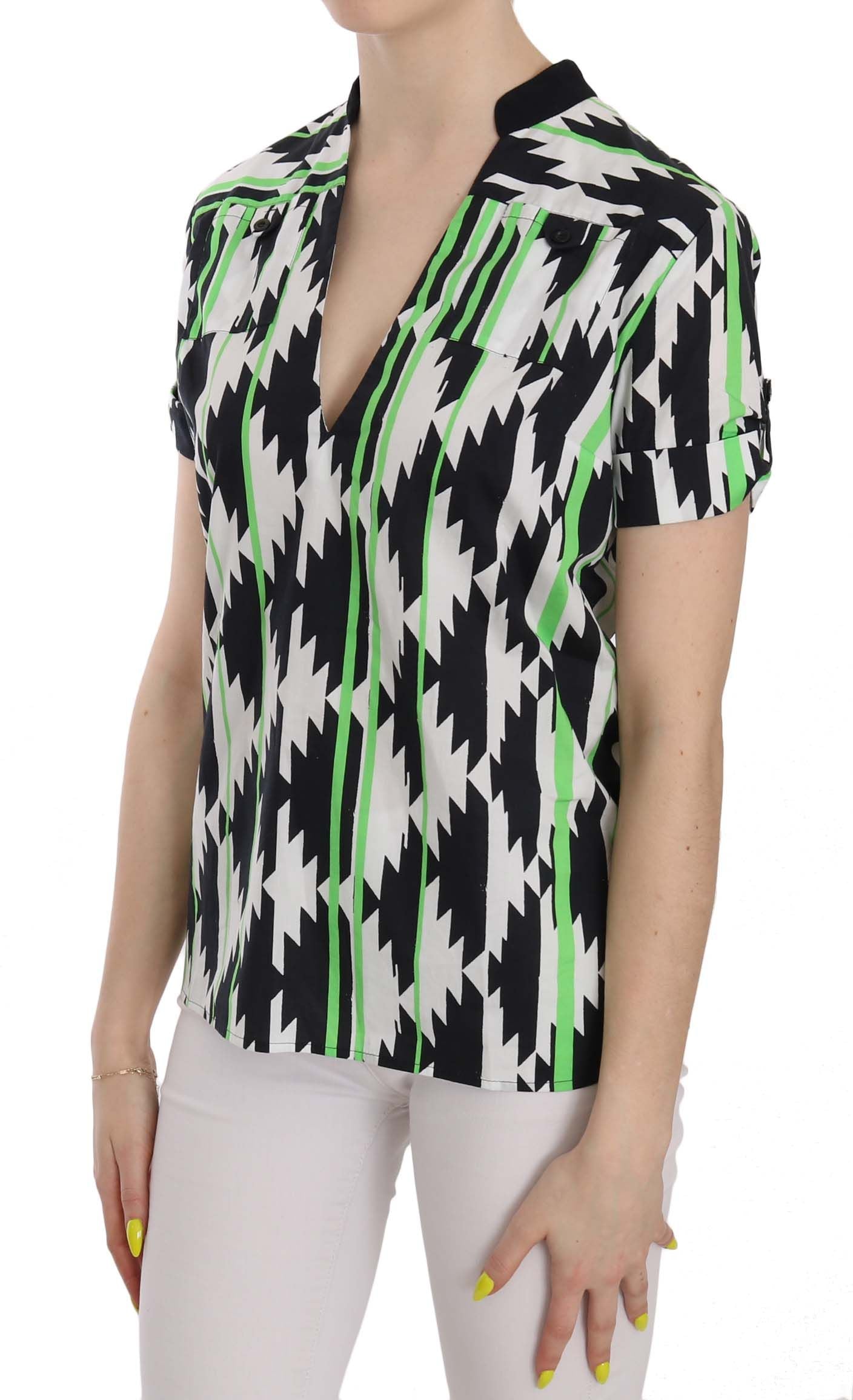 - Glam Short Sleeve Plunging Neck Top
