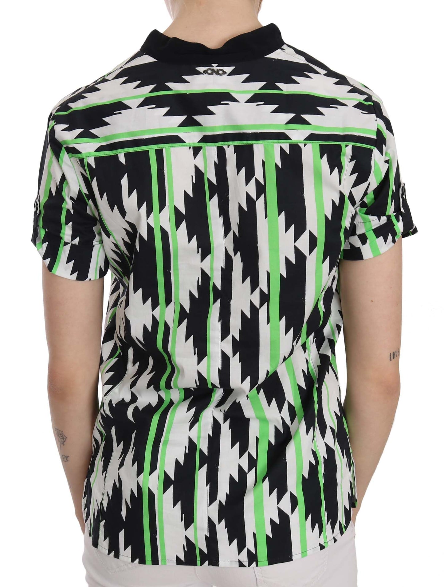 - Glam Short Sleeve Plunging Neck Top