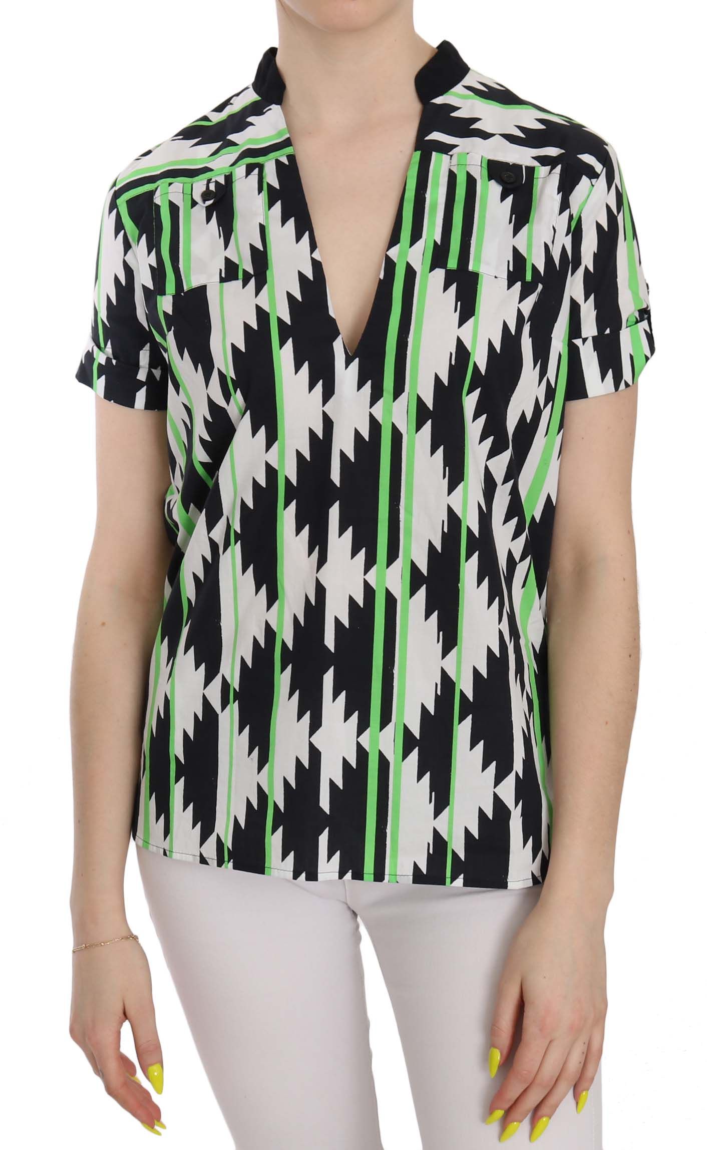 - Glam Short Sleeve Plunging Neck Top