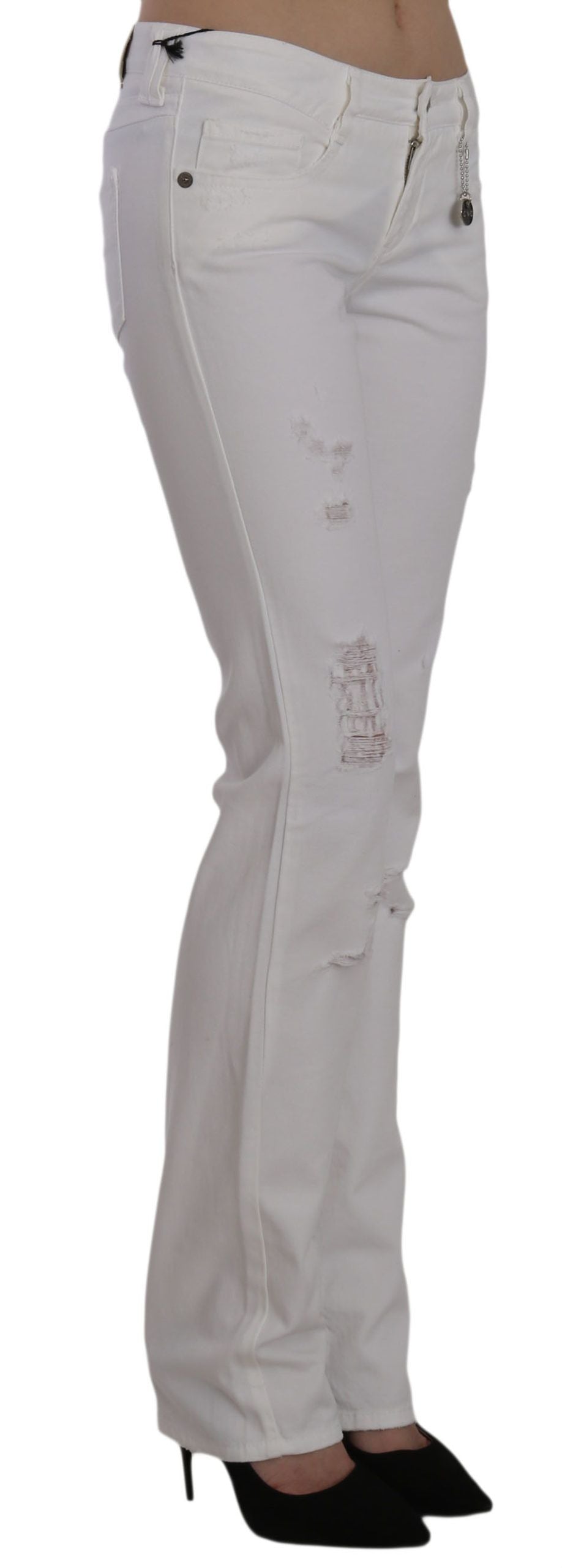 - White Slim Fit Cotton Jeans