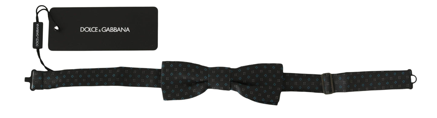 - Elegant Gray Silk Patterned Bow Tie