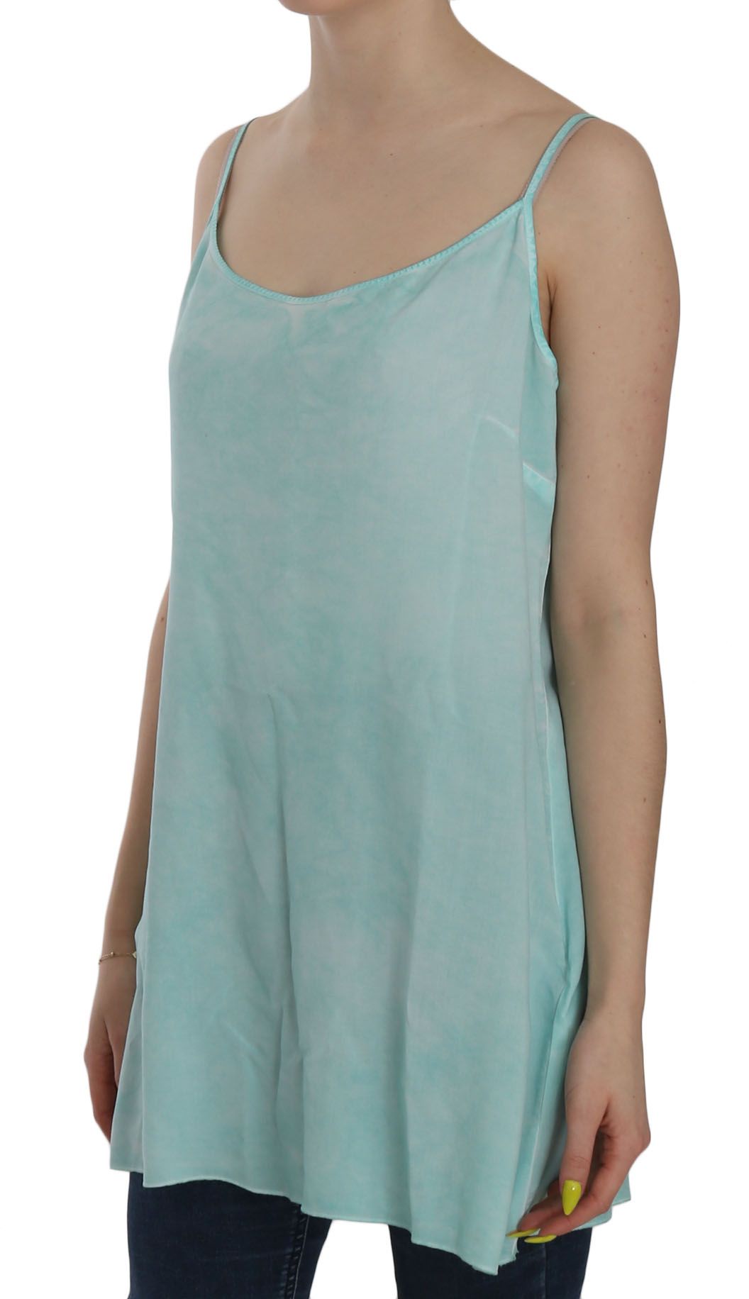 - Elegant Spaghetti Strap Sleeveless Blue Top