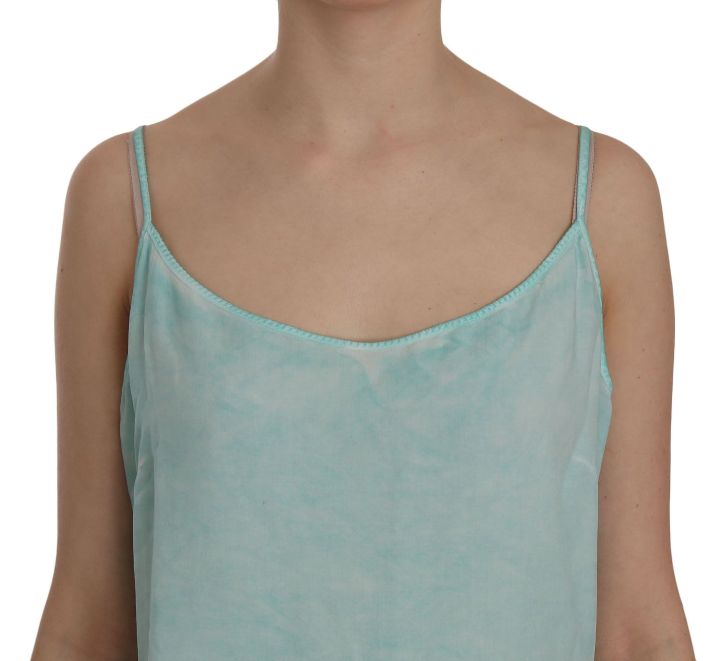 - Elegant Spaghetti Strap Sleeveless Blue Top
