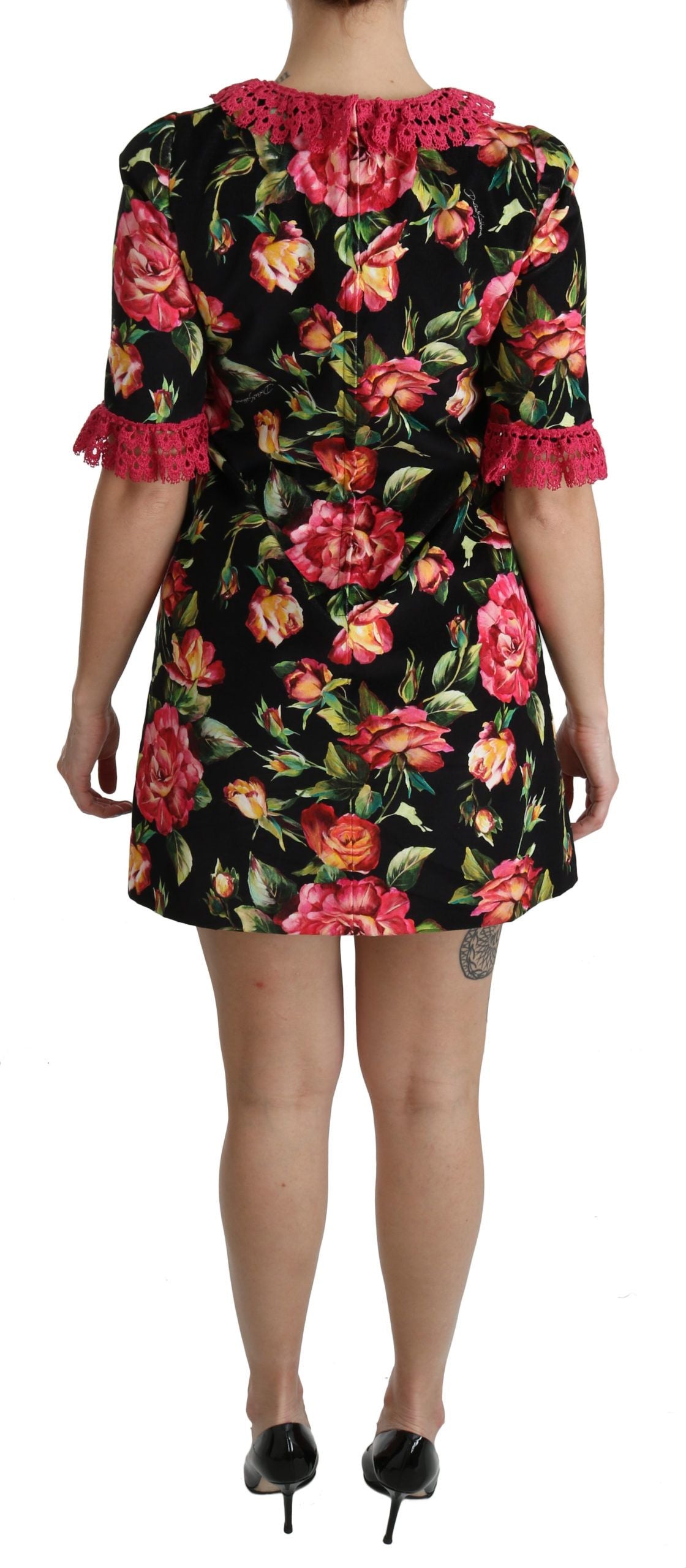 - Elegant Floral Lace A-Line Mini Dress