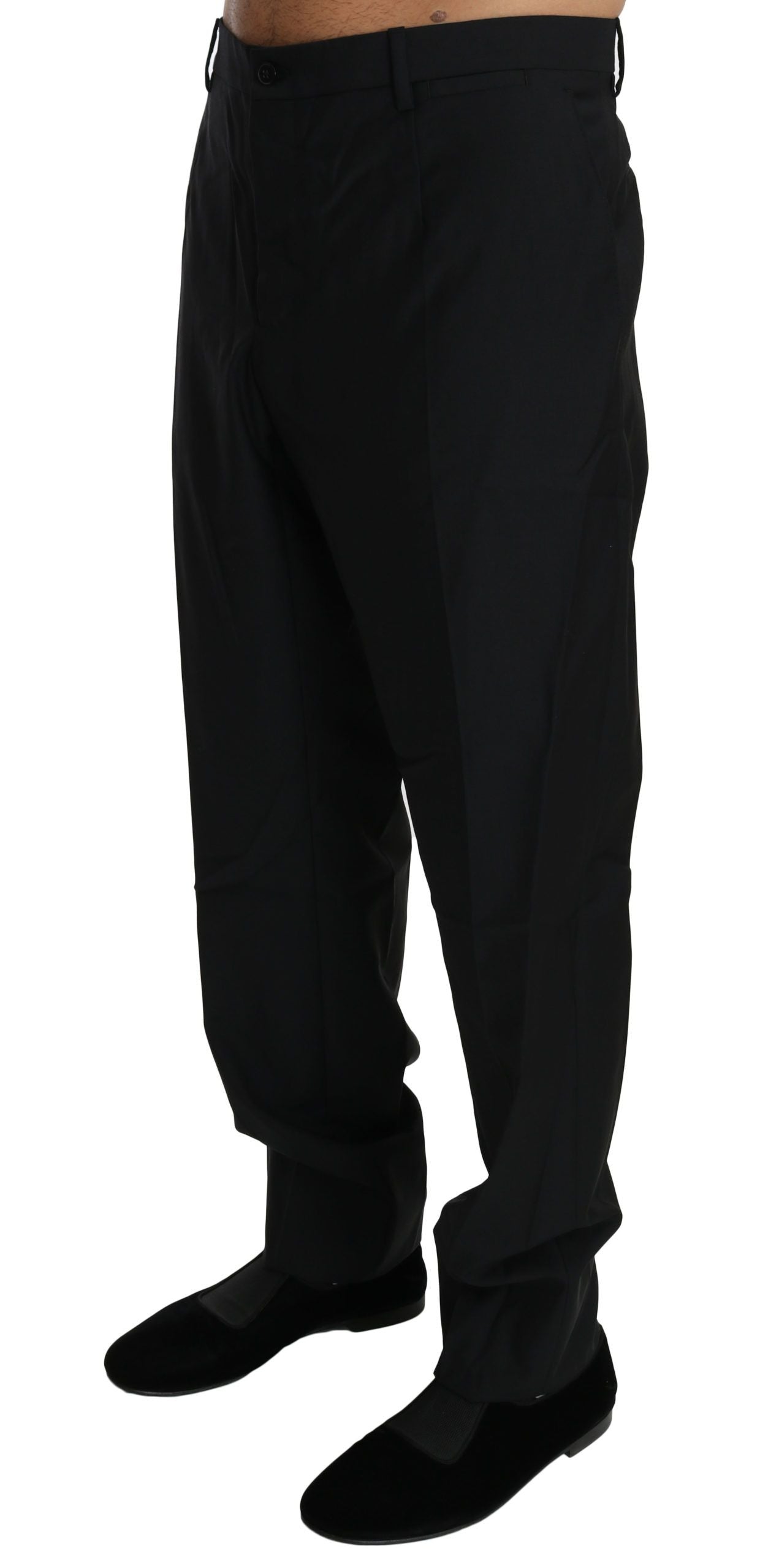 - Elegant Black Virgin Wool Dress Pants