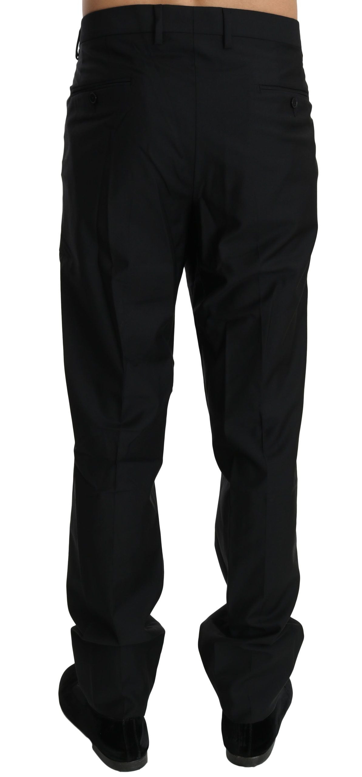 - Elegant Black Virgin Wool Dress Pants