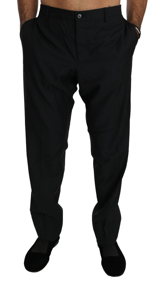 - Elegant Black Virgin Wool Dress Pants