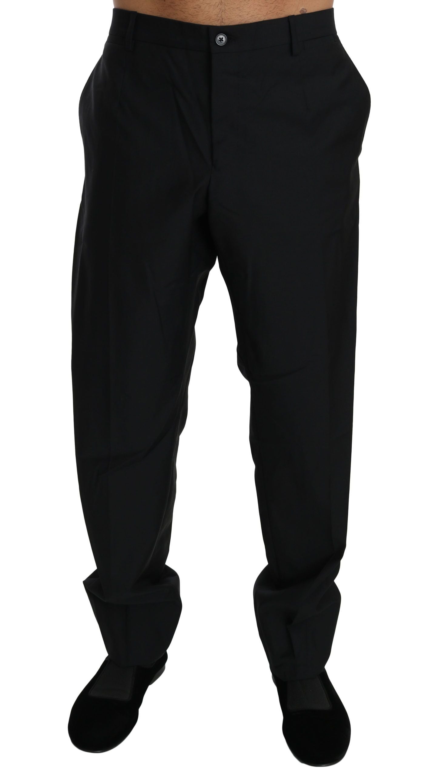 - Elegant Black Virgin Wool Dress Pants