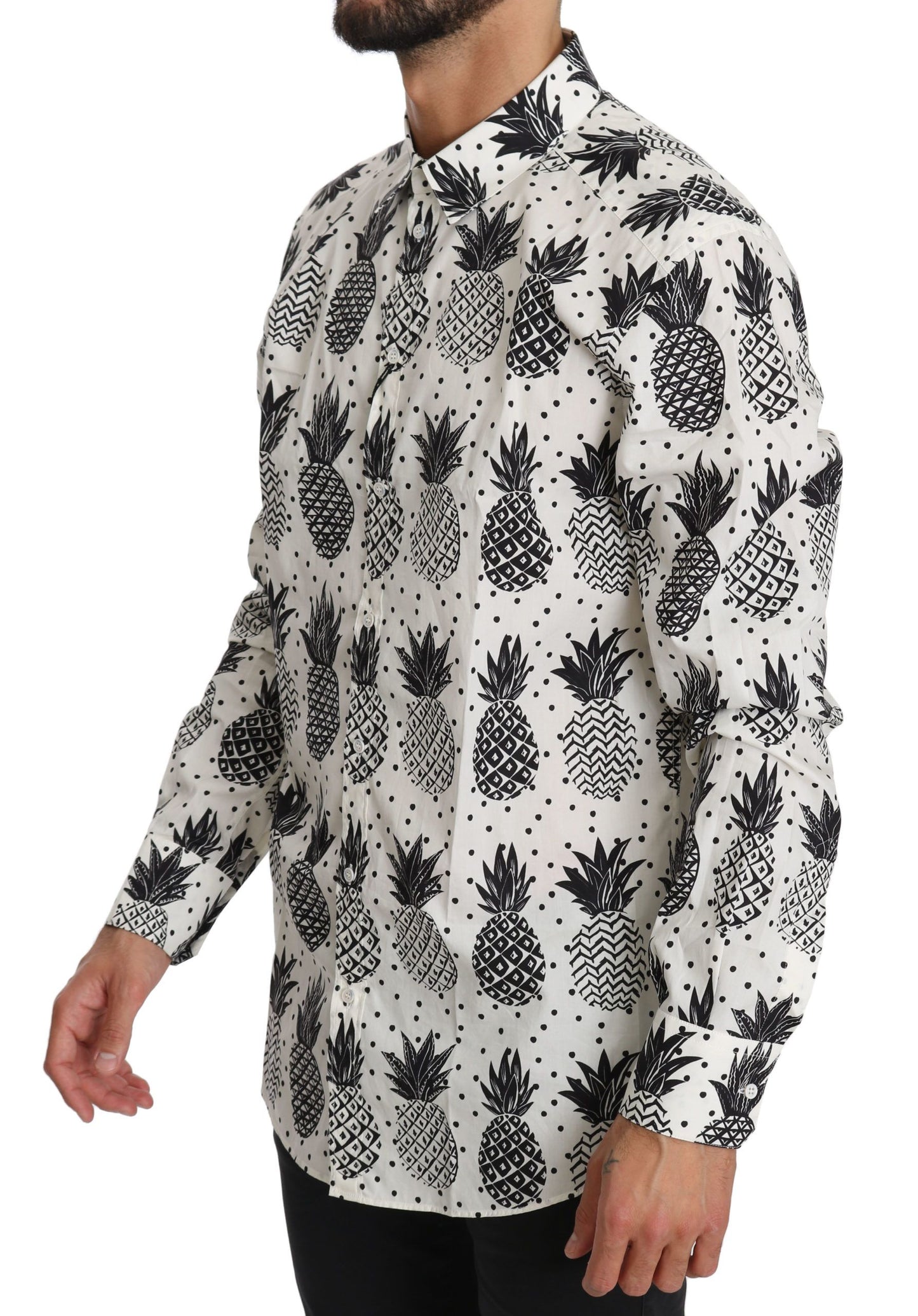 - Elegant White Cotton Casual Shirt
