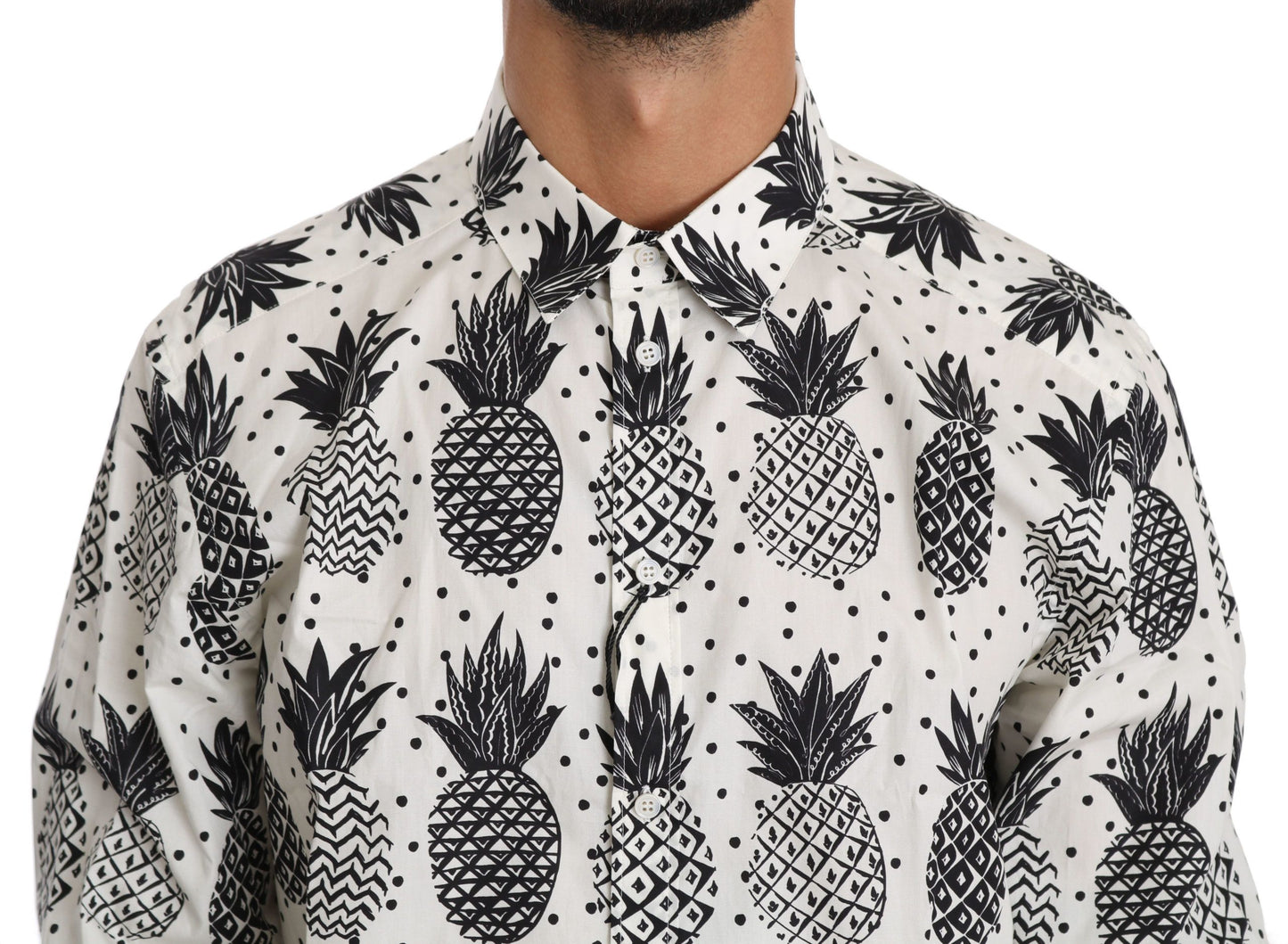 - Elegant White Cotton Casual Shirt