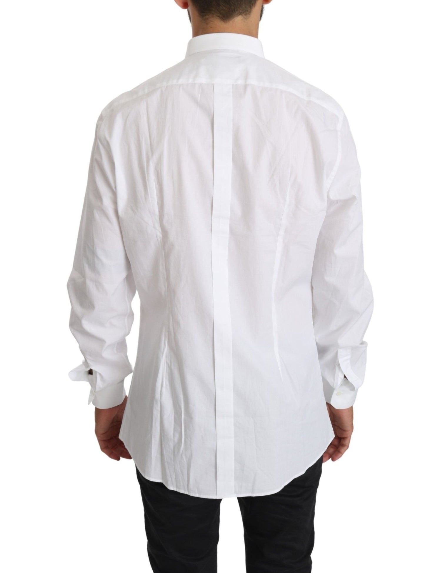 - Elegant White Cotton Gold Fit Shirt