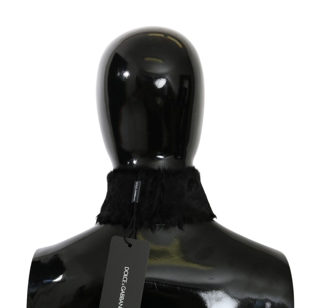 - Elegant Black Lambskin Scarf