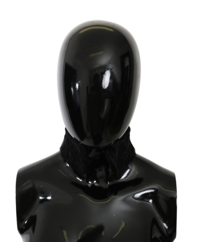 - Elegant Black Lambskin Scarf
