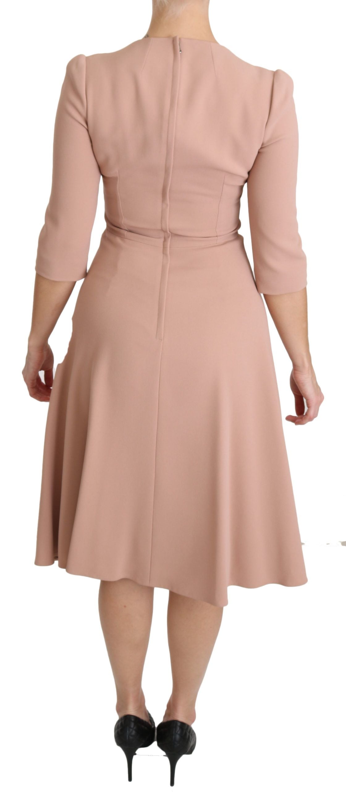 - Elegant Light Pink A-Line Knee Length Dress
