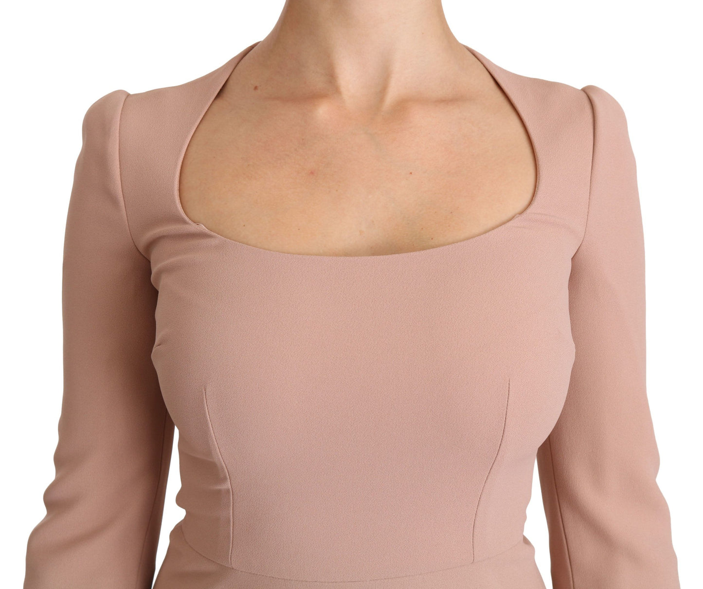 - Elegant Light Pink A-Line Knee Length Dress