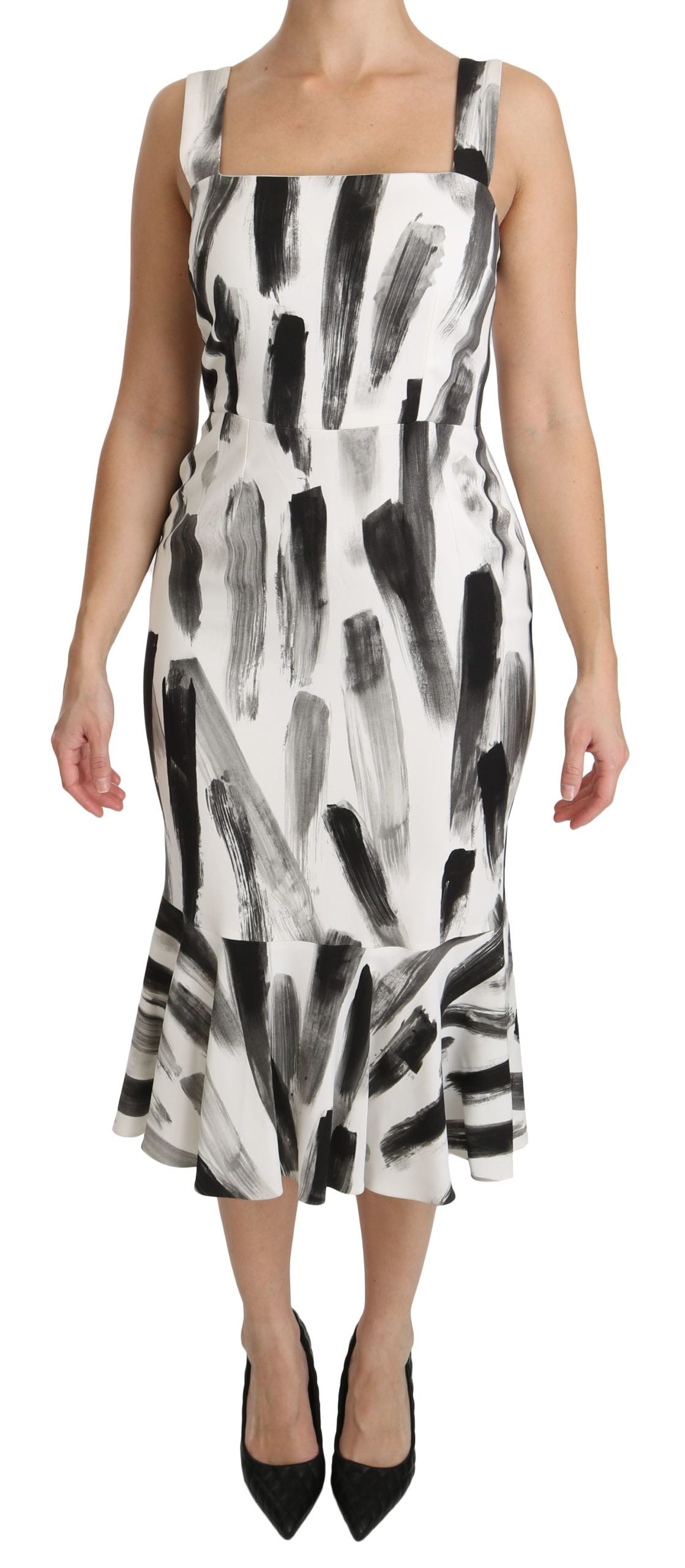 - Chic Monochrome Sheath Midi Dress