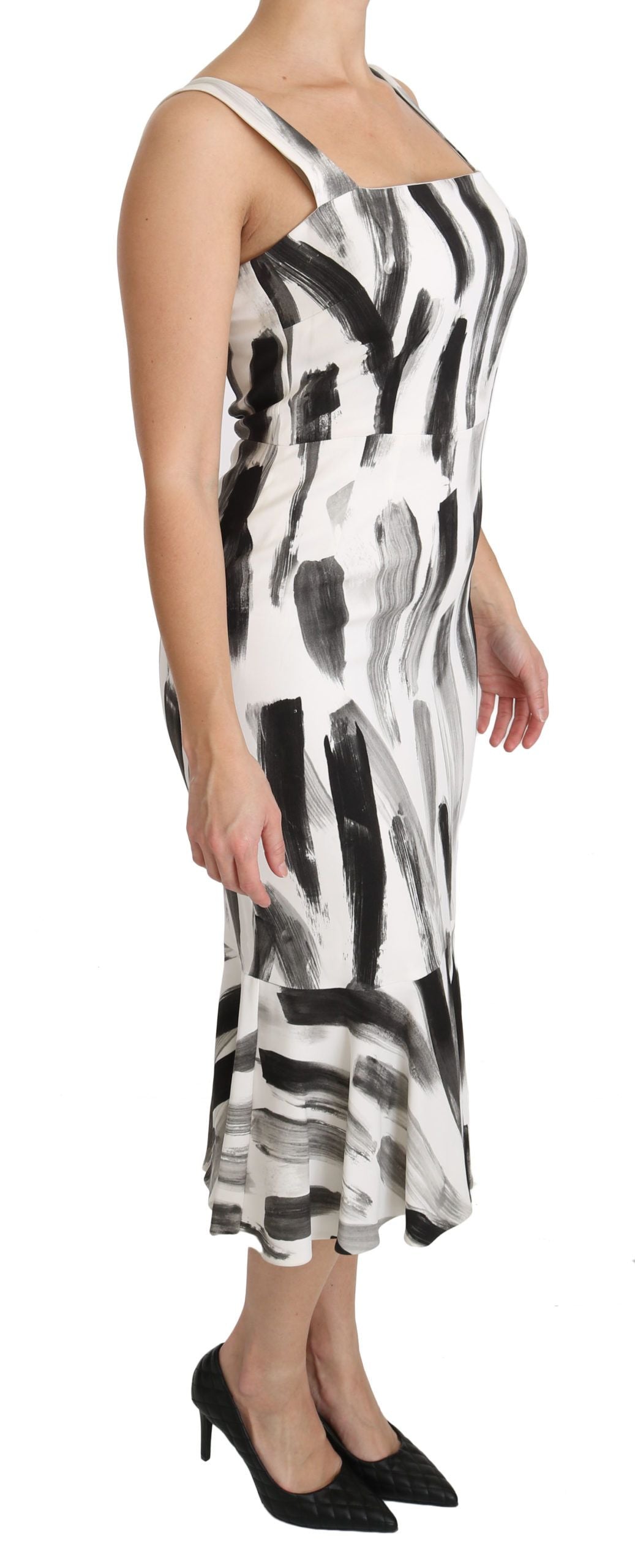 - Chic Monochrome Sheath Midi Dress