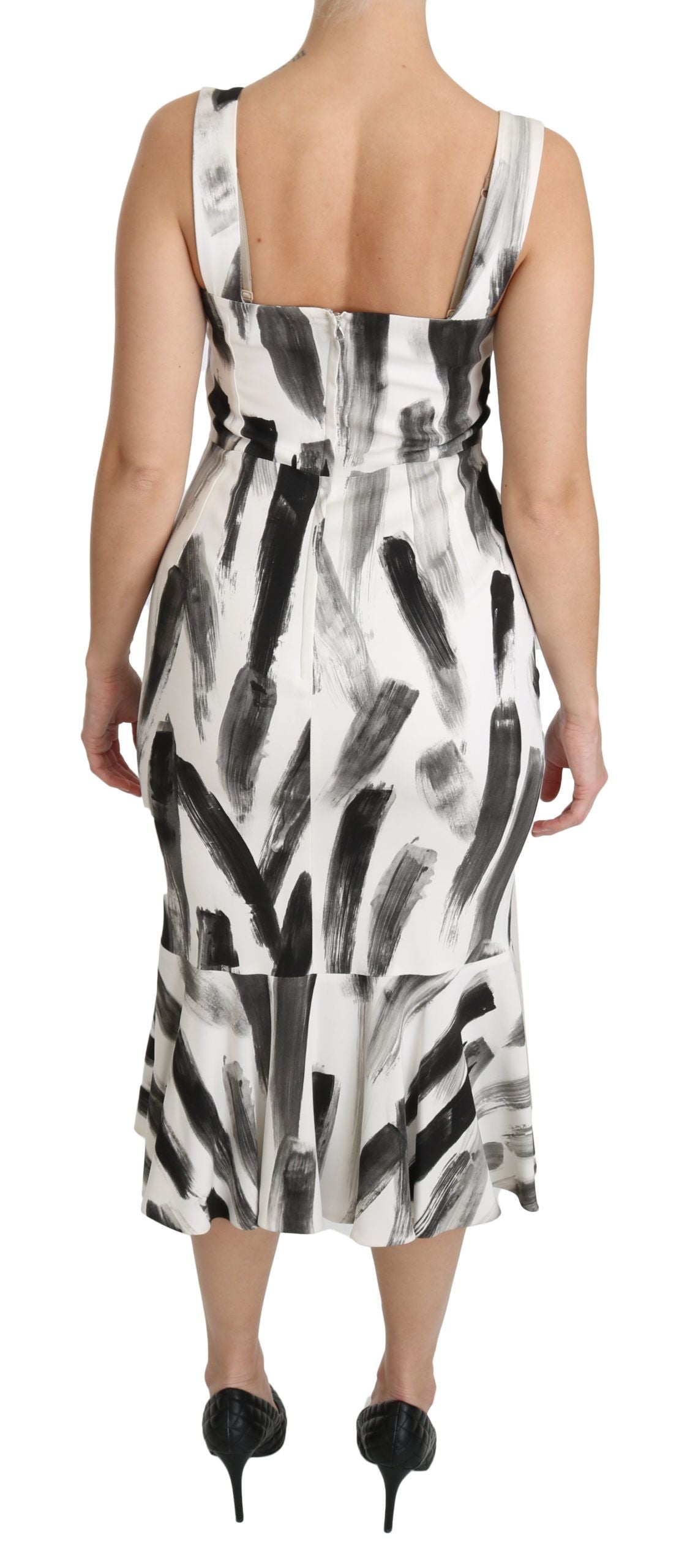 - Chic Monochrome Sheath Midi Dress
