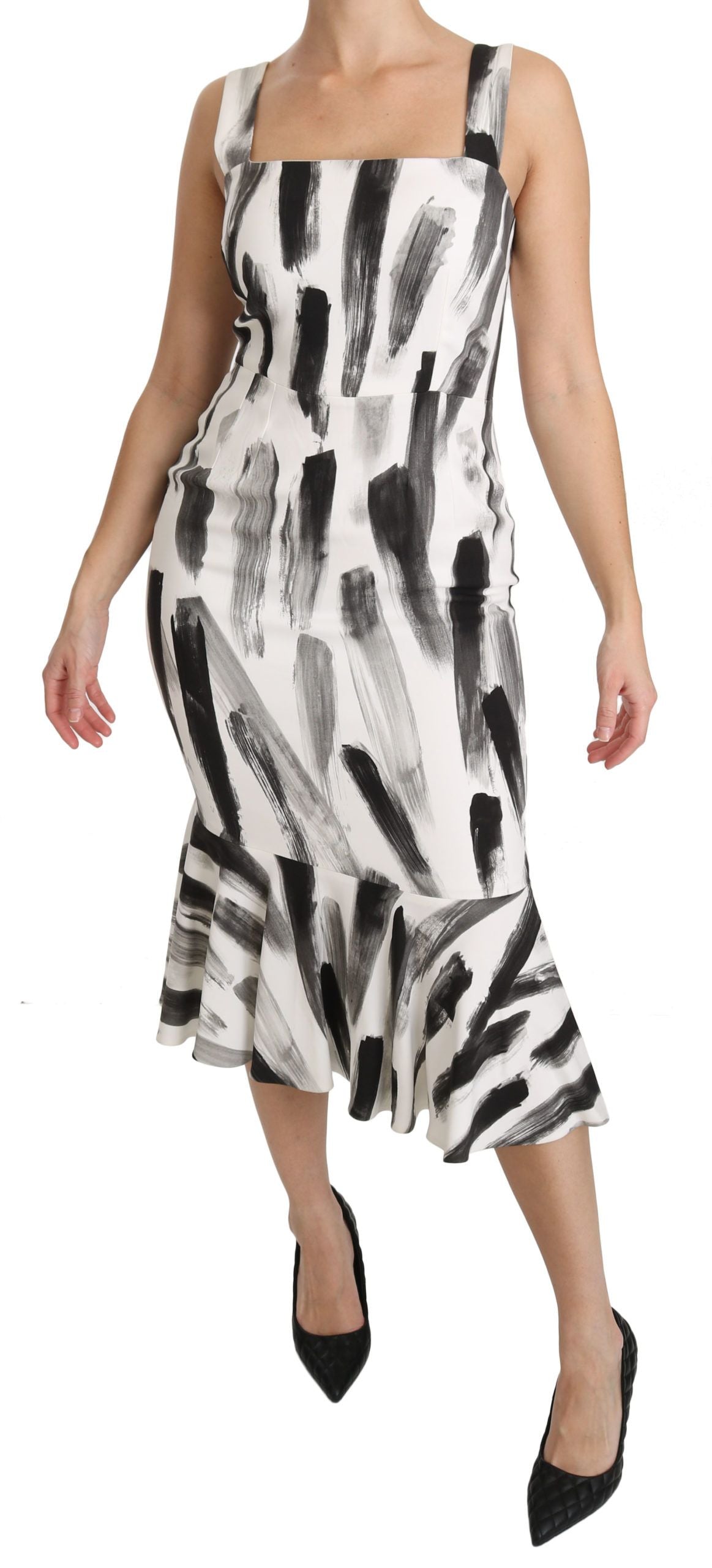 - Chic Monochrome Sheath Midi Dress
