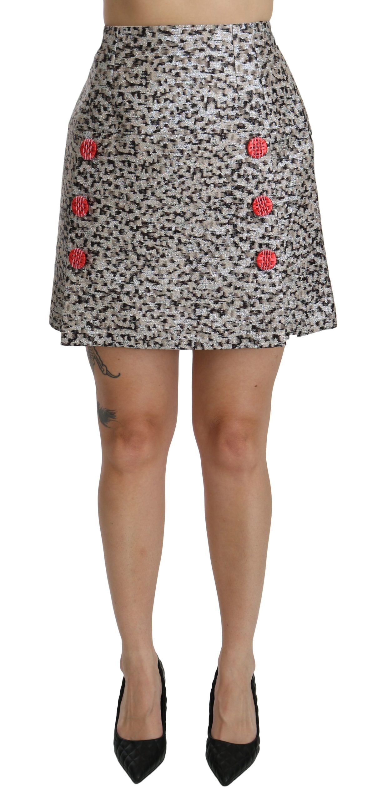 - Exquisite Black Embellished High Waist Skirt
