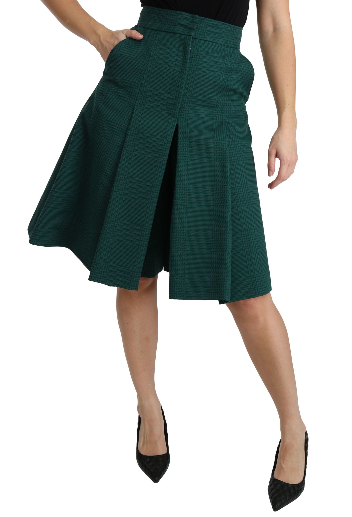- Elegant High Waist Knee Length Skirt