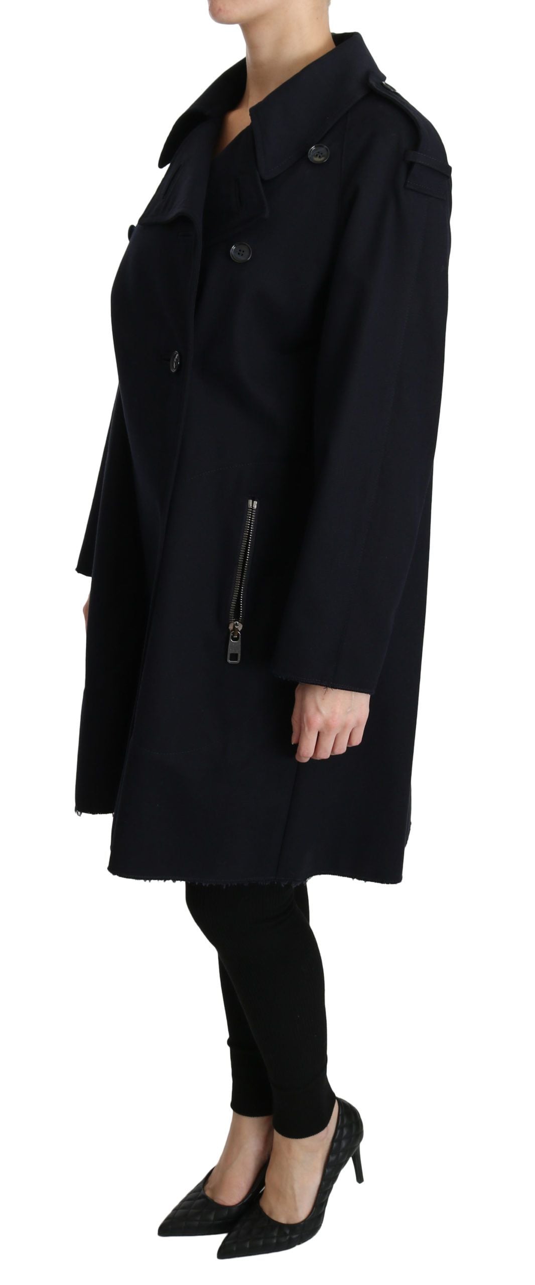 - Elegant Polka Dot Lined Blue Jacket
