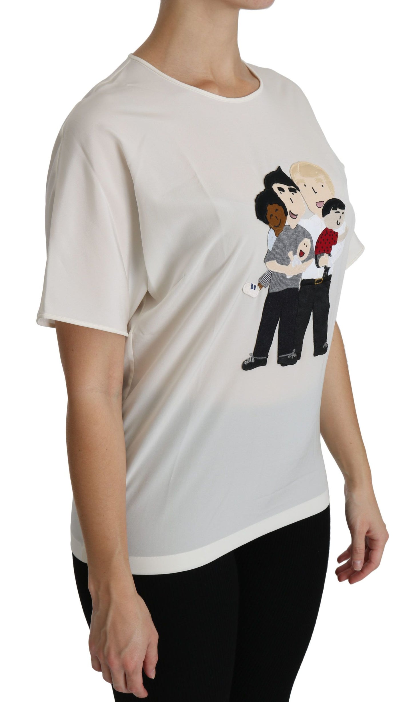 - Elegant Silk Blend Round Neck Top