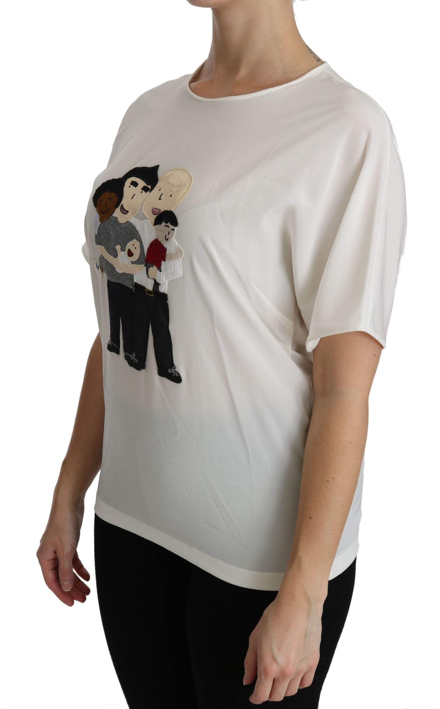 - Elegant Silk Blend Round Neck Top
