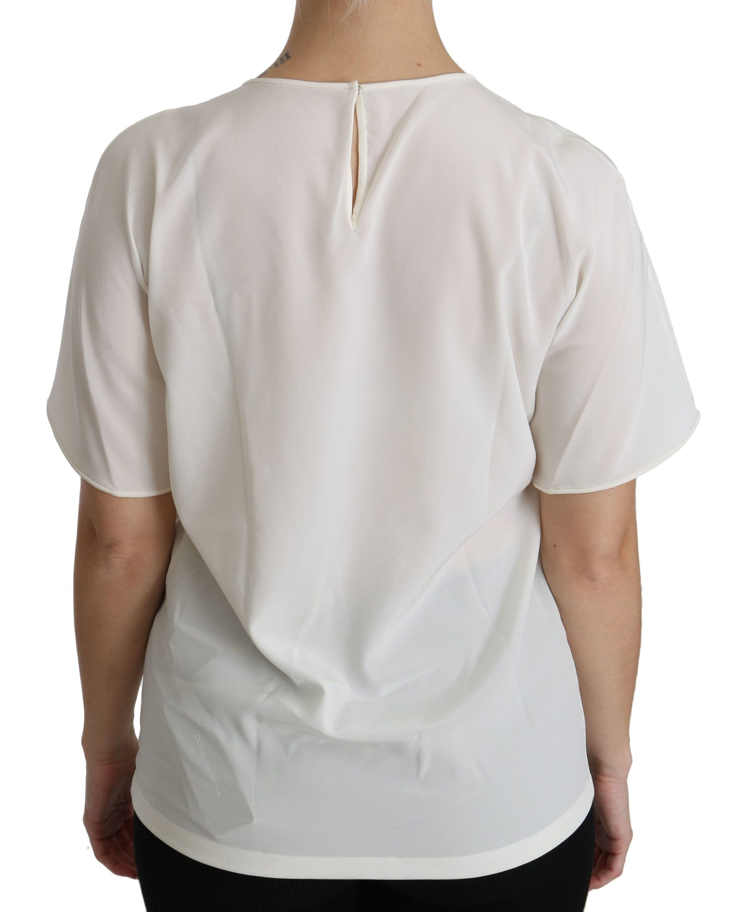 - Elegant Silk Blend Round Neck Top