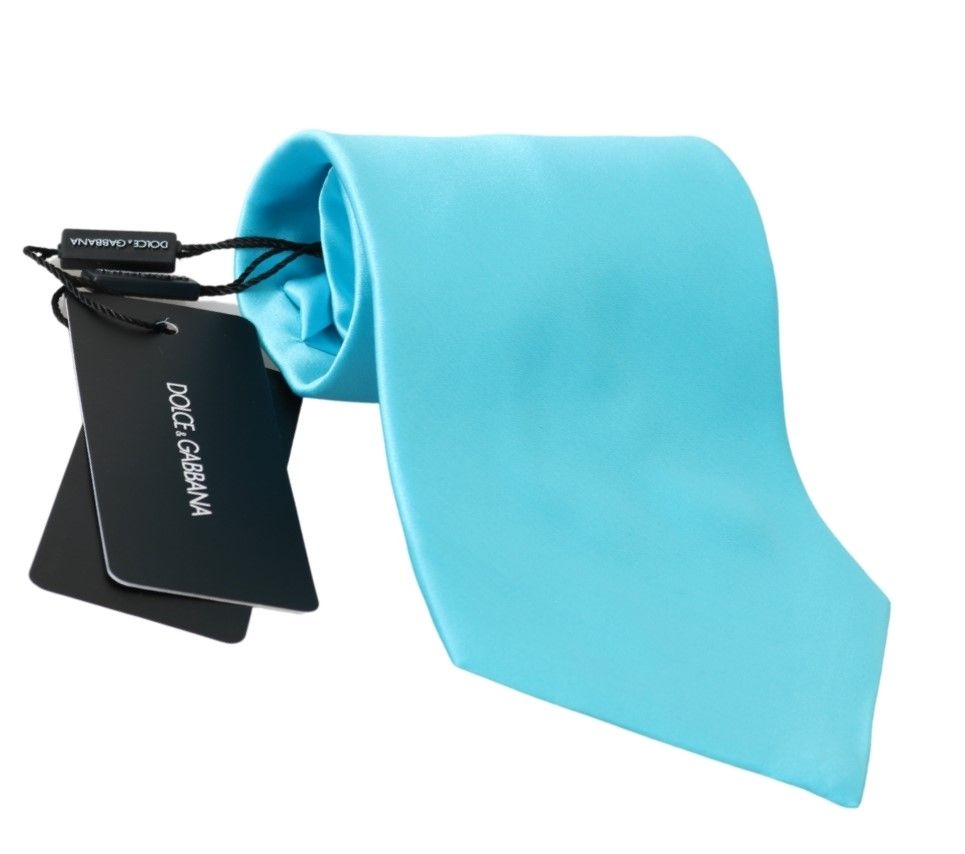 - Stunning Light Blue Silk Men's Tie