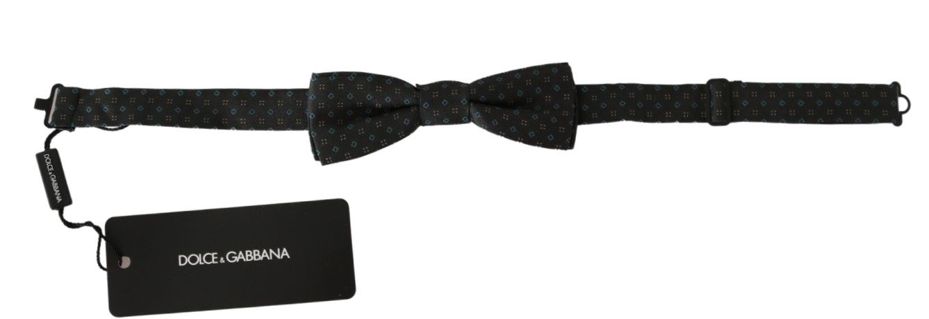 - Elegant Silk Gray Patterned Bow Tie