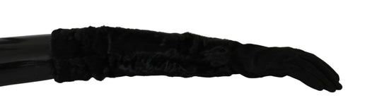 - Elegant Elbow Length Suede Gloves