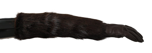 - Elegant Elbow Length Leather Gloves