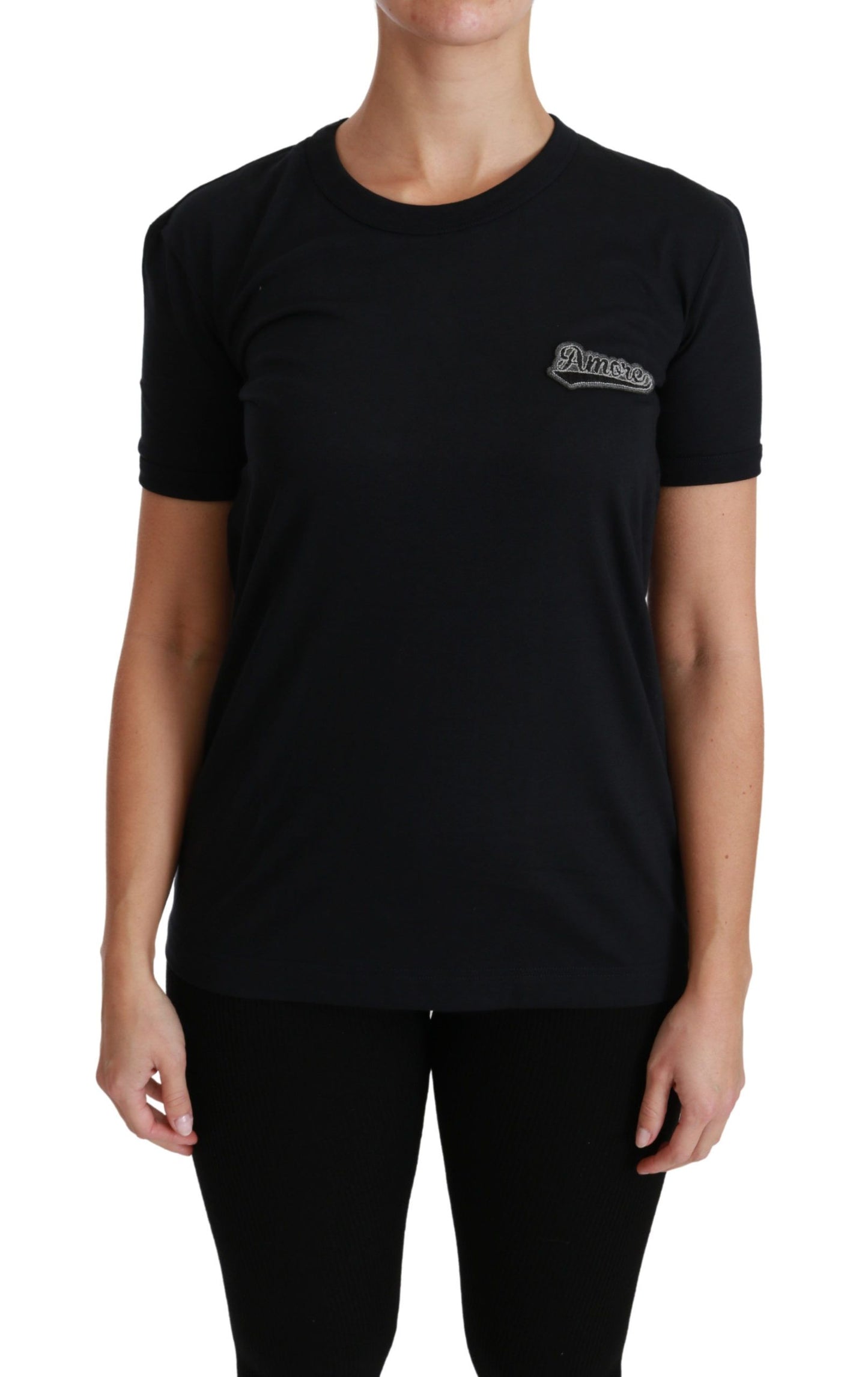 - Elegant Crewneck Blue Amore Tee