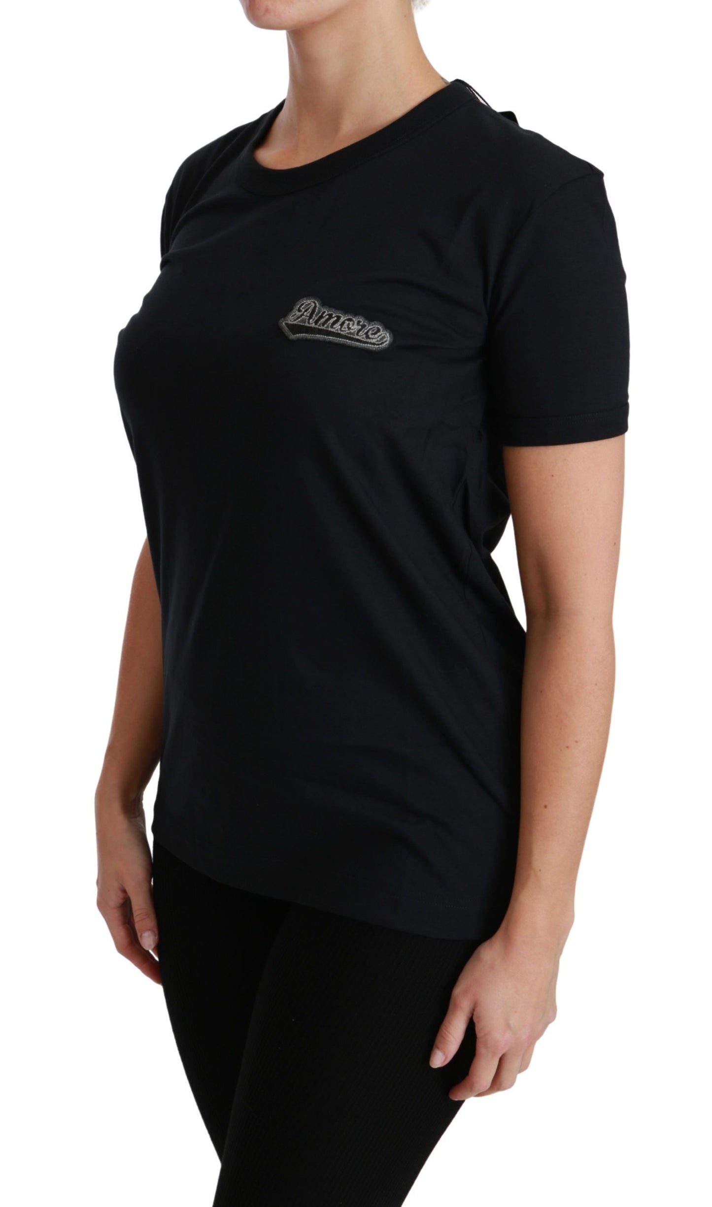 - Elegant Crewneck Blue Amore Tee