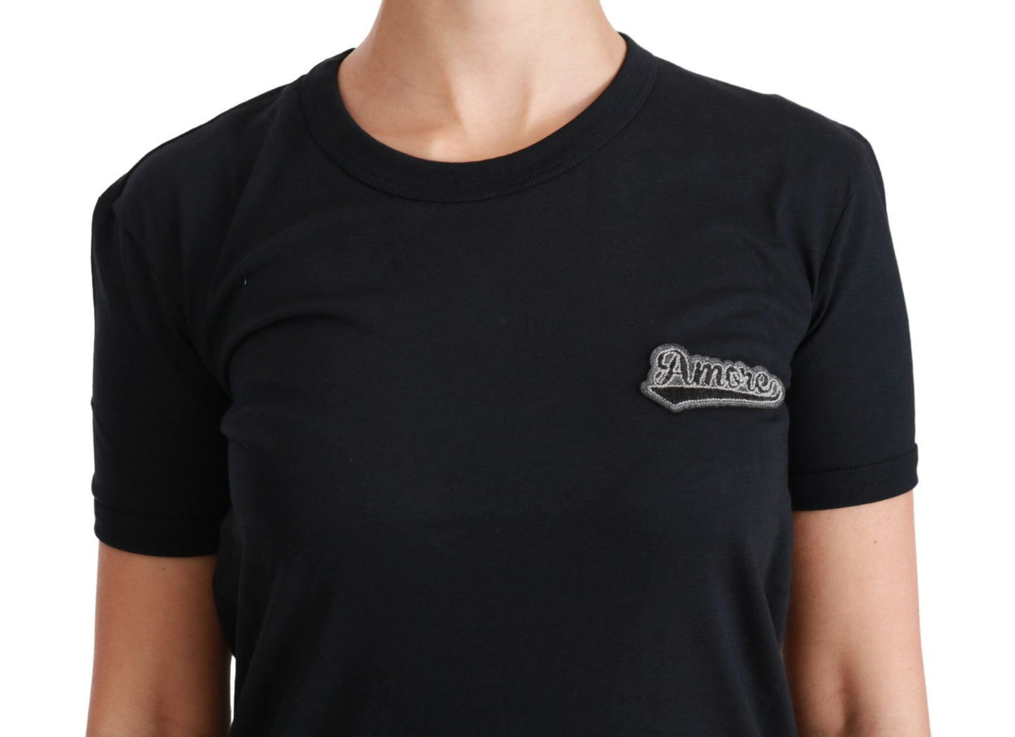 - Elegant Crewneck Blue Amore Tee