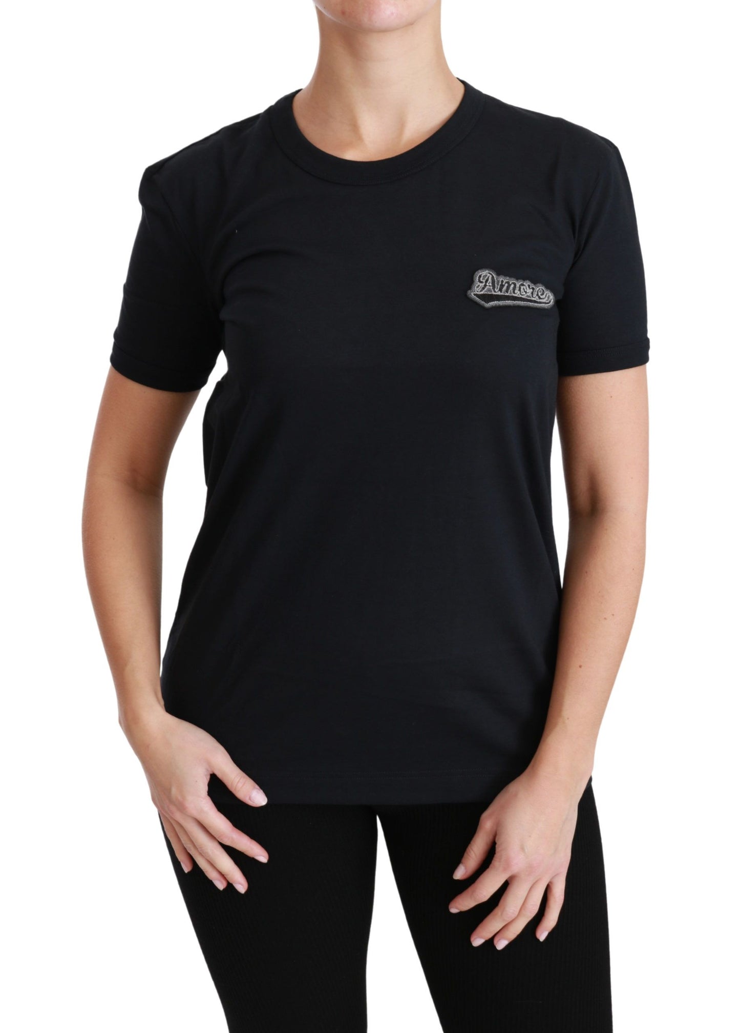 - Elegant Crewneck Blue Amore Tee