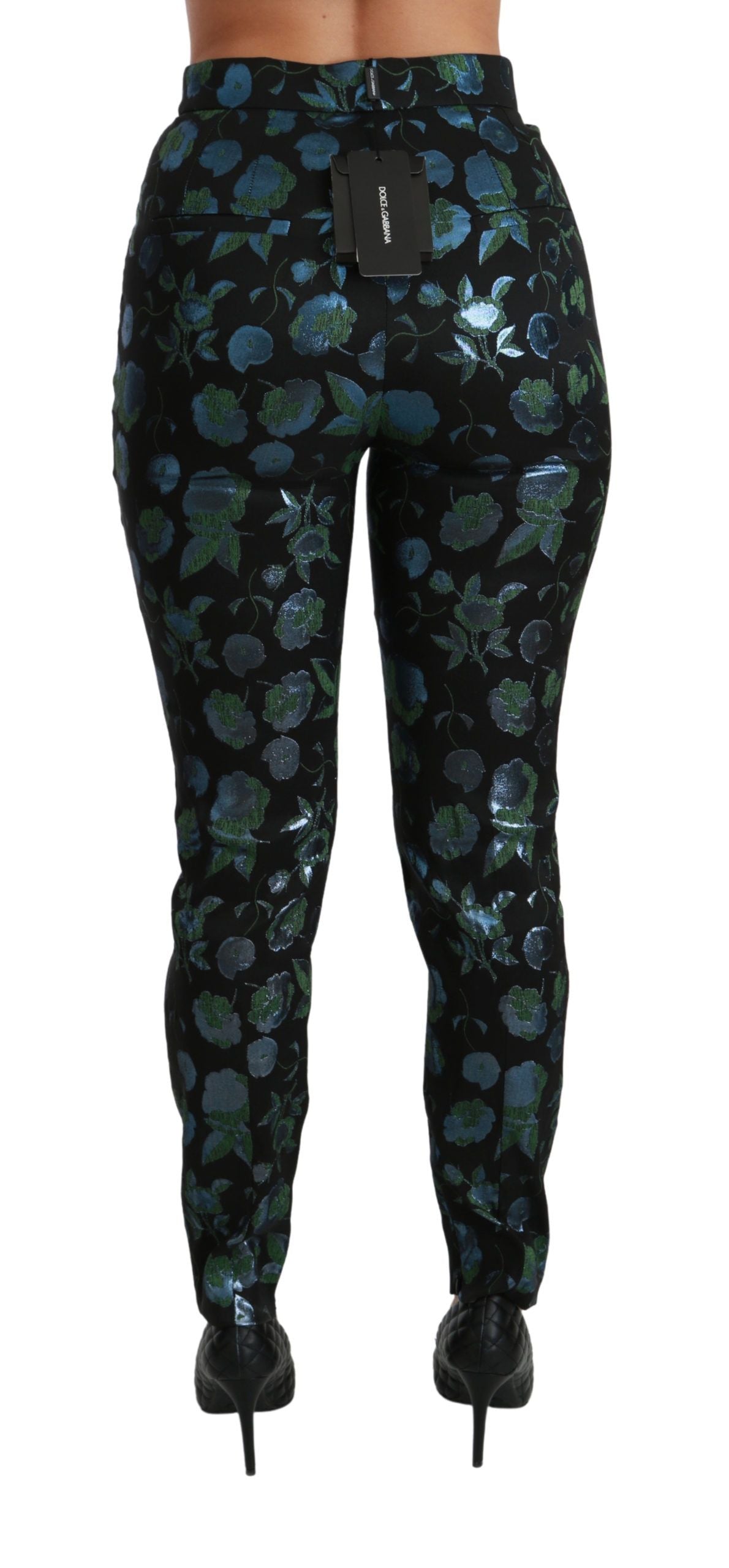 - Floral High Waist Skinny Trousers