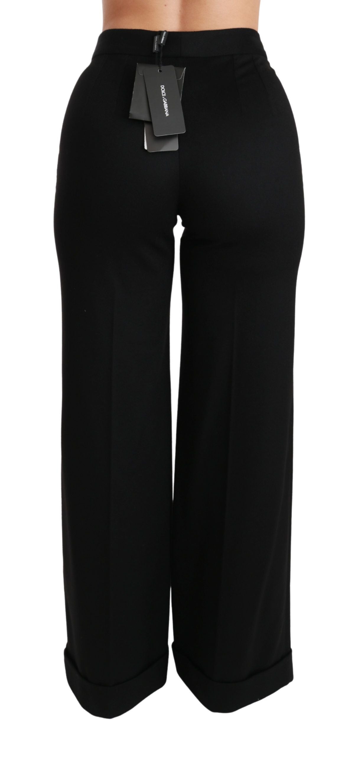- Elegant High Waist Flared Cashmere Pants