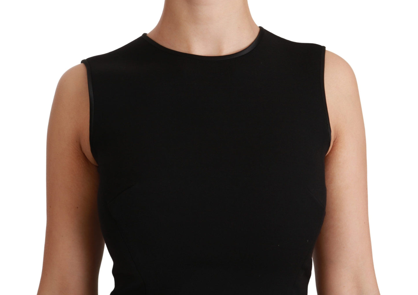 - Elegant Black Fit Flare Wool Blend Dress