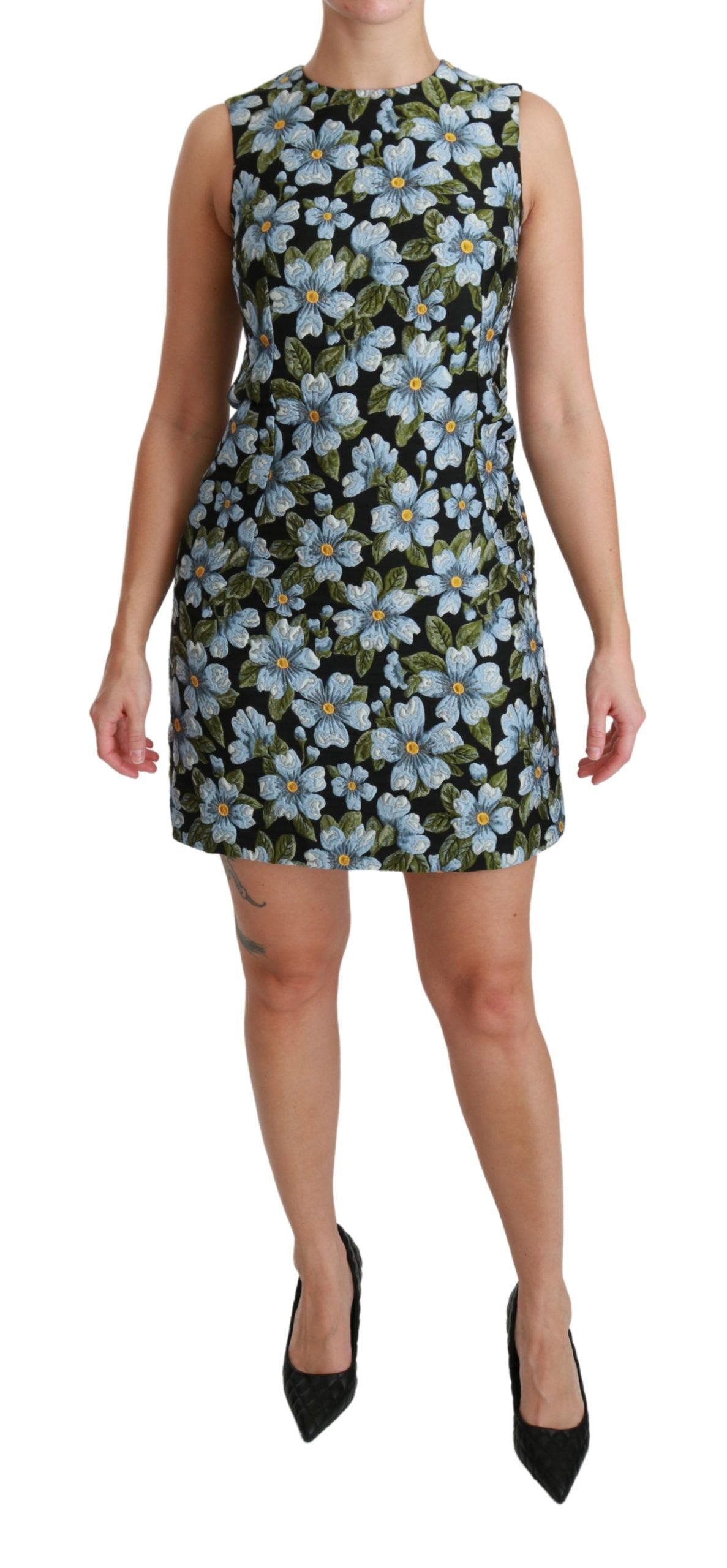 - Elegant Floral Mini Shift Dress