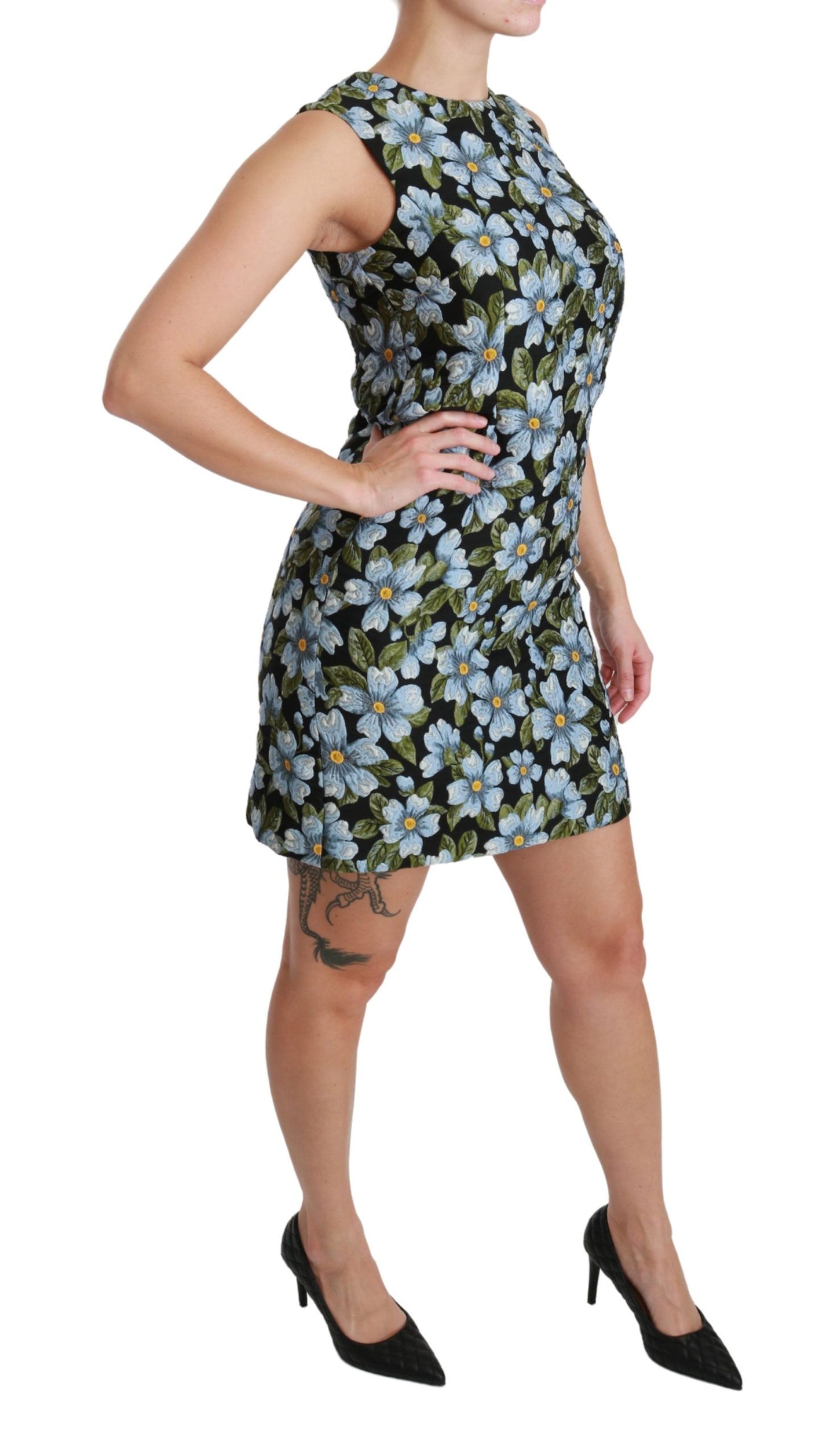 - Elegant Floral Mini Shift Dress