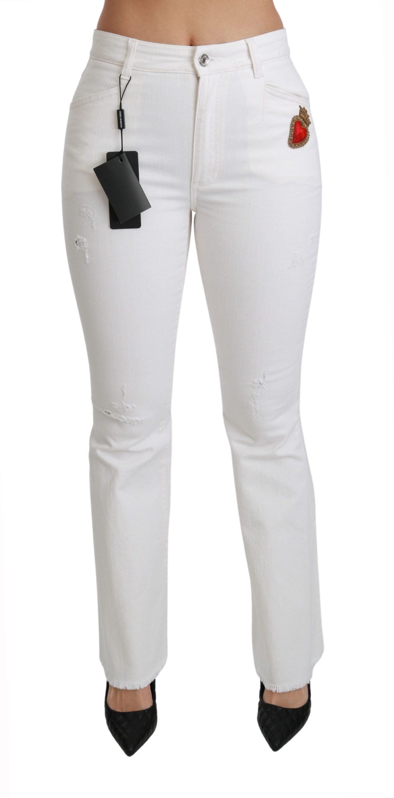 - Chic Flared Mid Waist Embroidered Pants