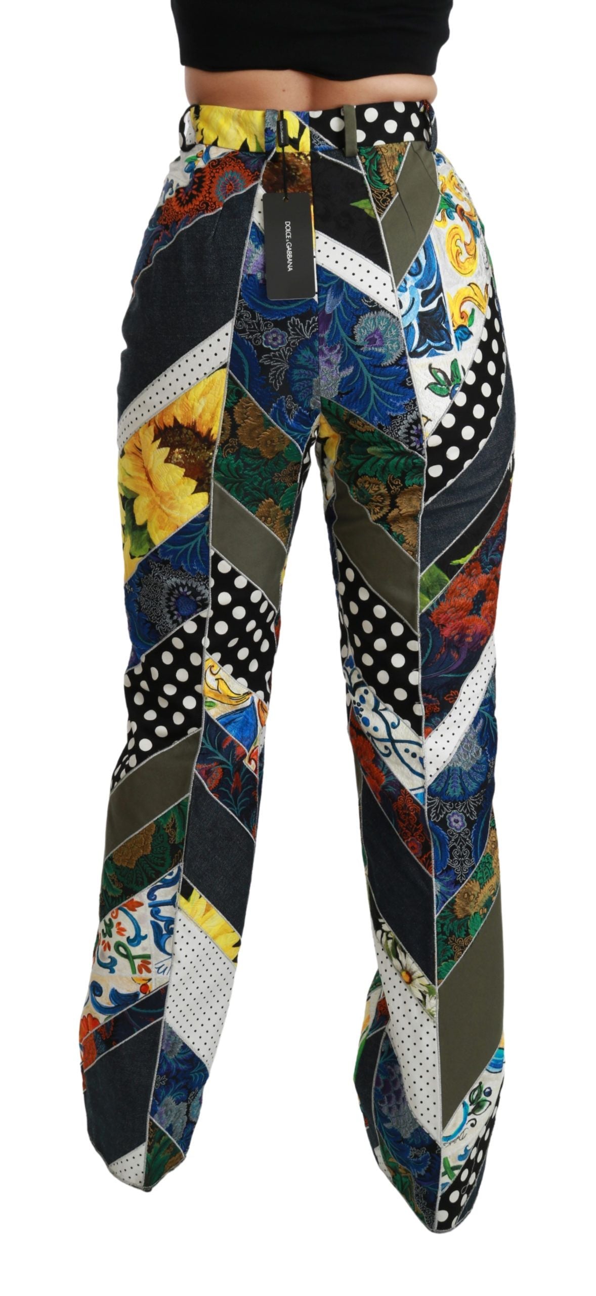 - Elegant High Waist Multicolor Straight Pants