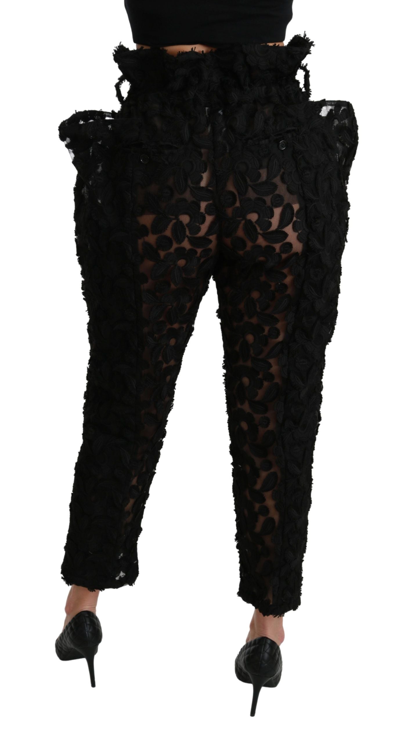 - Chic Tapered High Waist Lace Pants