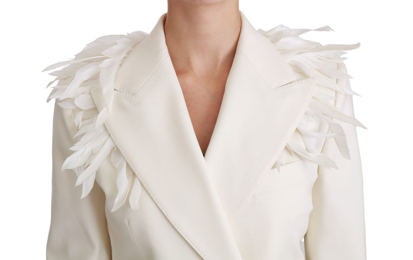 - Elegant White Double Breasted Blazer Jacket
